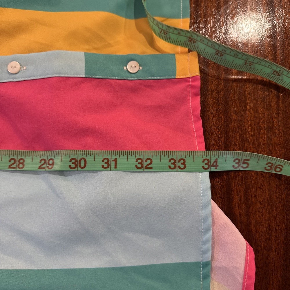 Fantastic Fawn Rainbow Sherbet Stripe Baby Doll Dress Medium Boutique Shirtdress - Picture 10 of 10